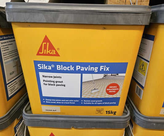 Sika Block Paving Fix Moisture Curing Jointing Compound 15kg Buff